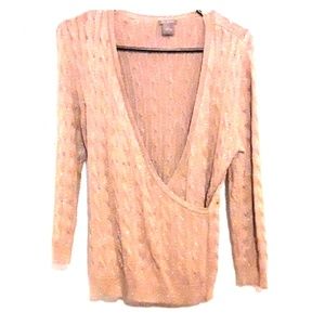 Ann Taylor gold cable knit sweater.